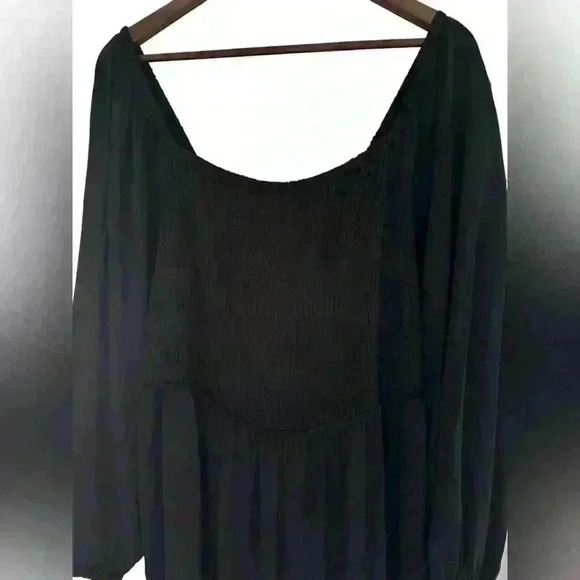 Madewell Tie Back Black Smocked Bodice and Satin Jumpsuit Size 20 - Picture 5 of 14